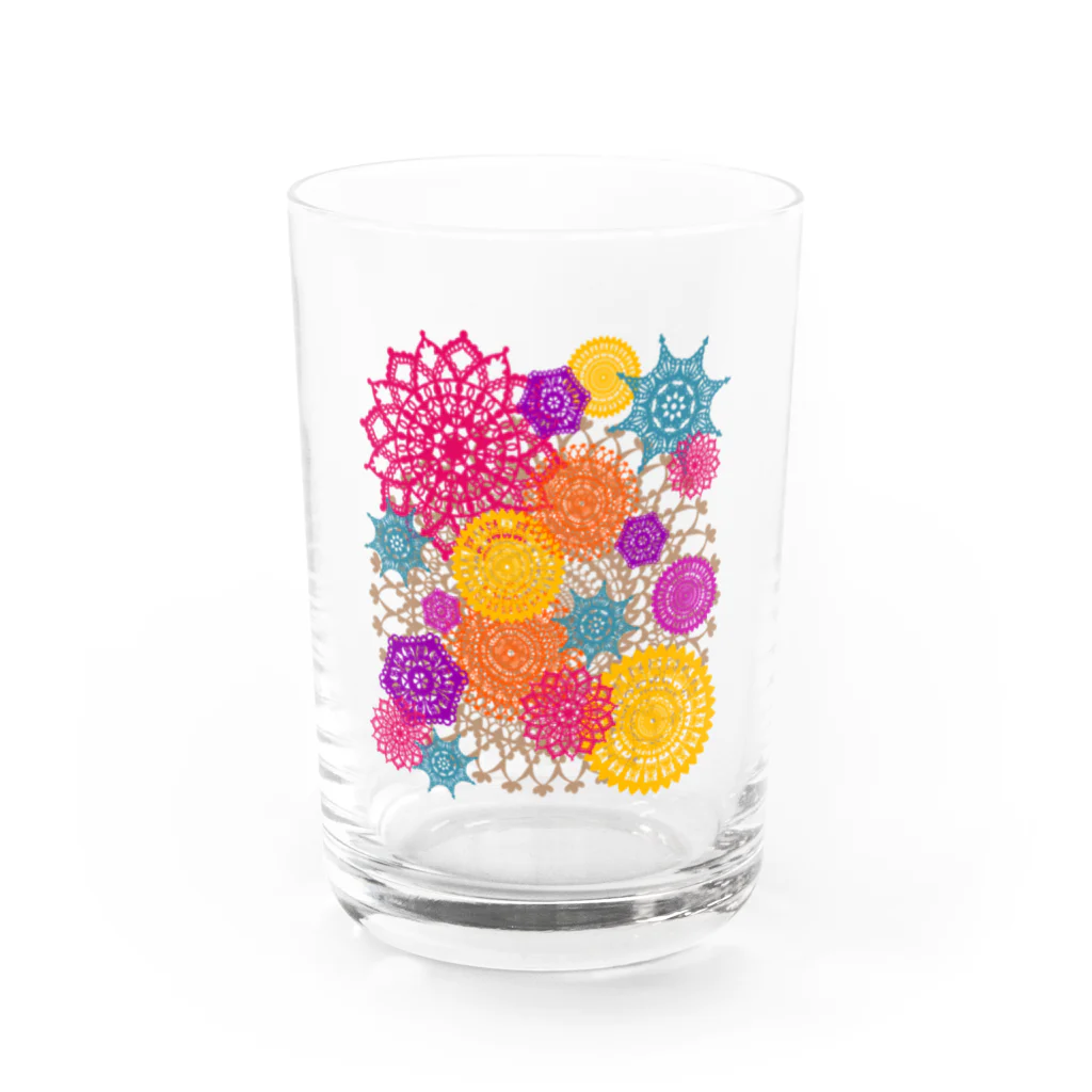 sandy-mのレースのお花畑 トロピカルカラー Water Glass :front