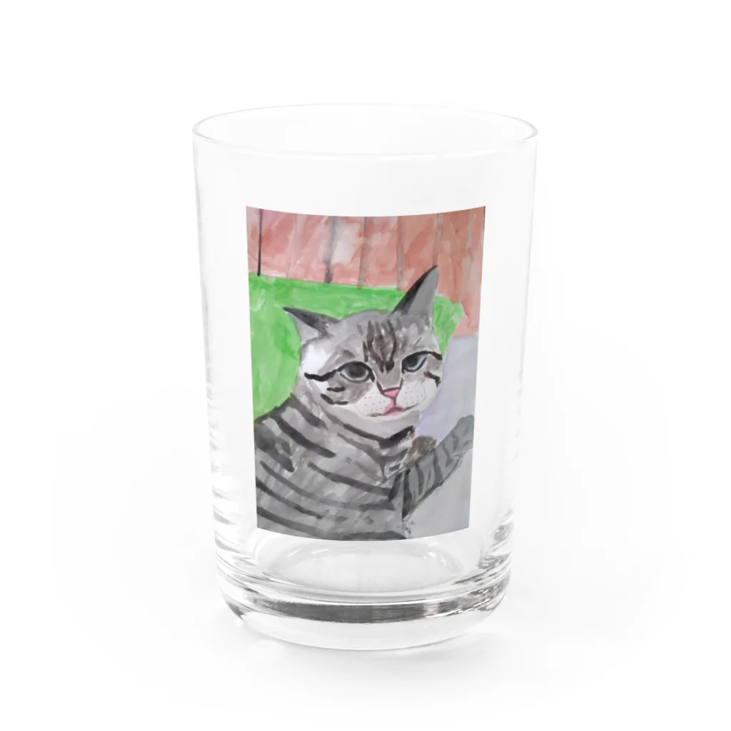 ねこの森でお散歩のシャムミックスちゃん Water Glass :front