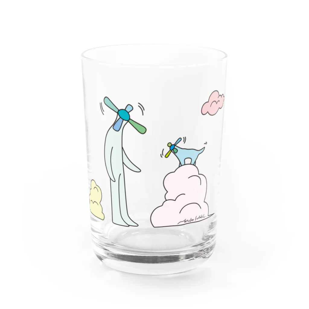 NORIKO IWAKIのヤンチョビ博士と入道雲 Water Glass :front