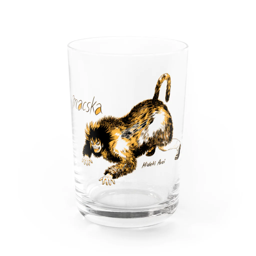 マチュカバーショップの新井英樹ver 獲物を狙うモンにゃん Water Glass :front