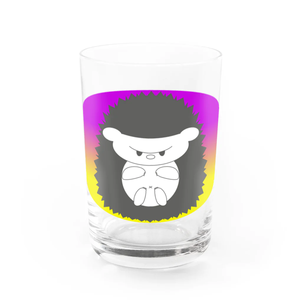 HarikoHarioの警戒するハリネズミ Water Glass :front