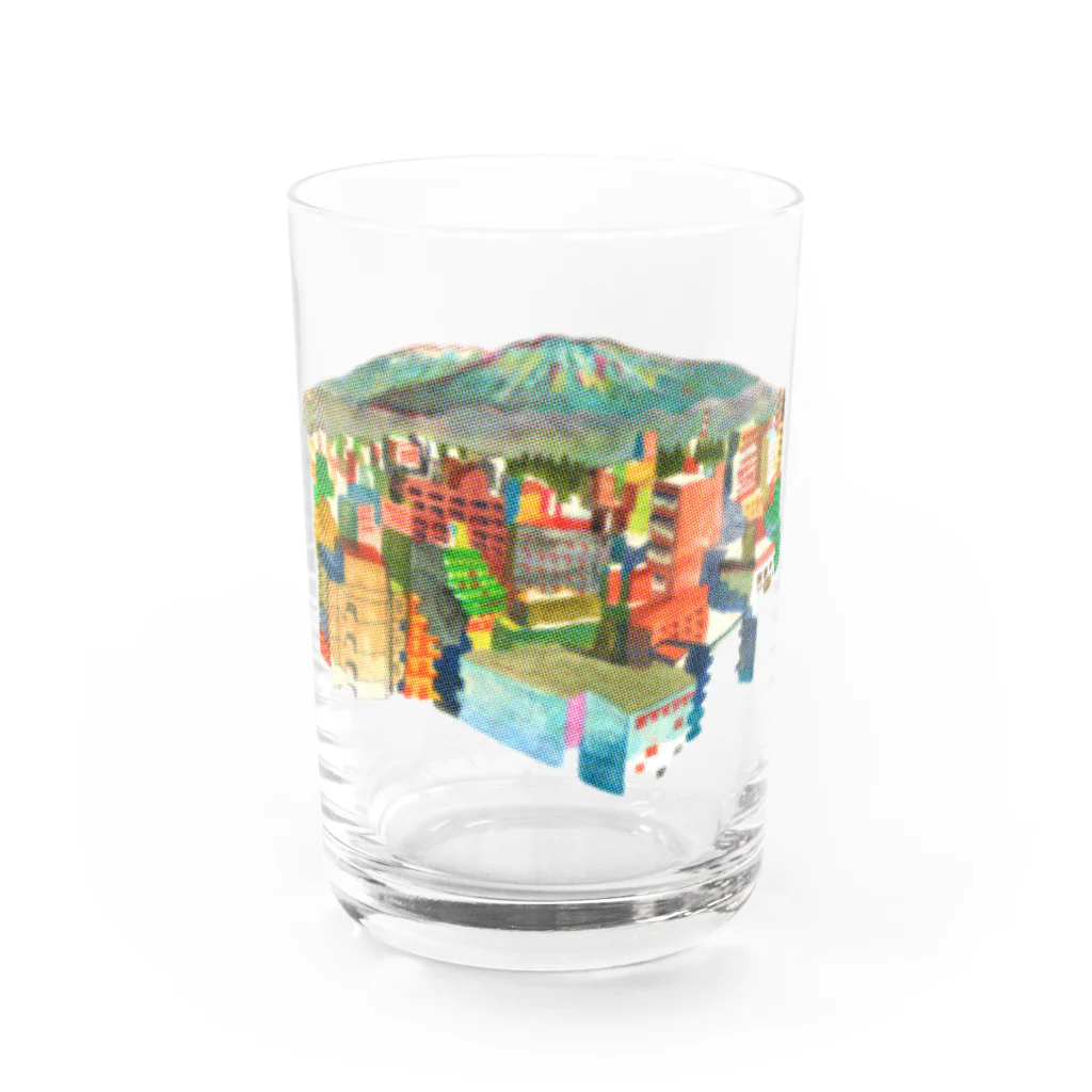 惑星2815の山の見えるまち Water Glass :front