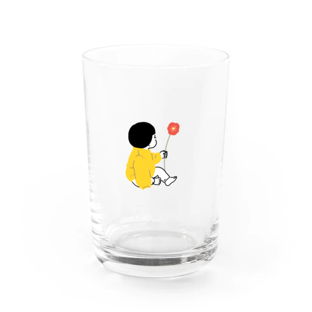 みつばちデザインのおはなちゃん Water Glass :front