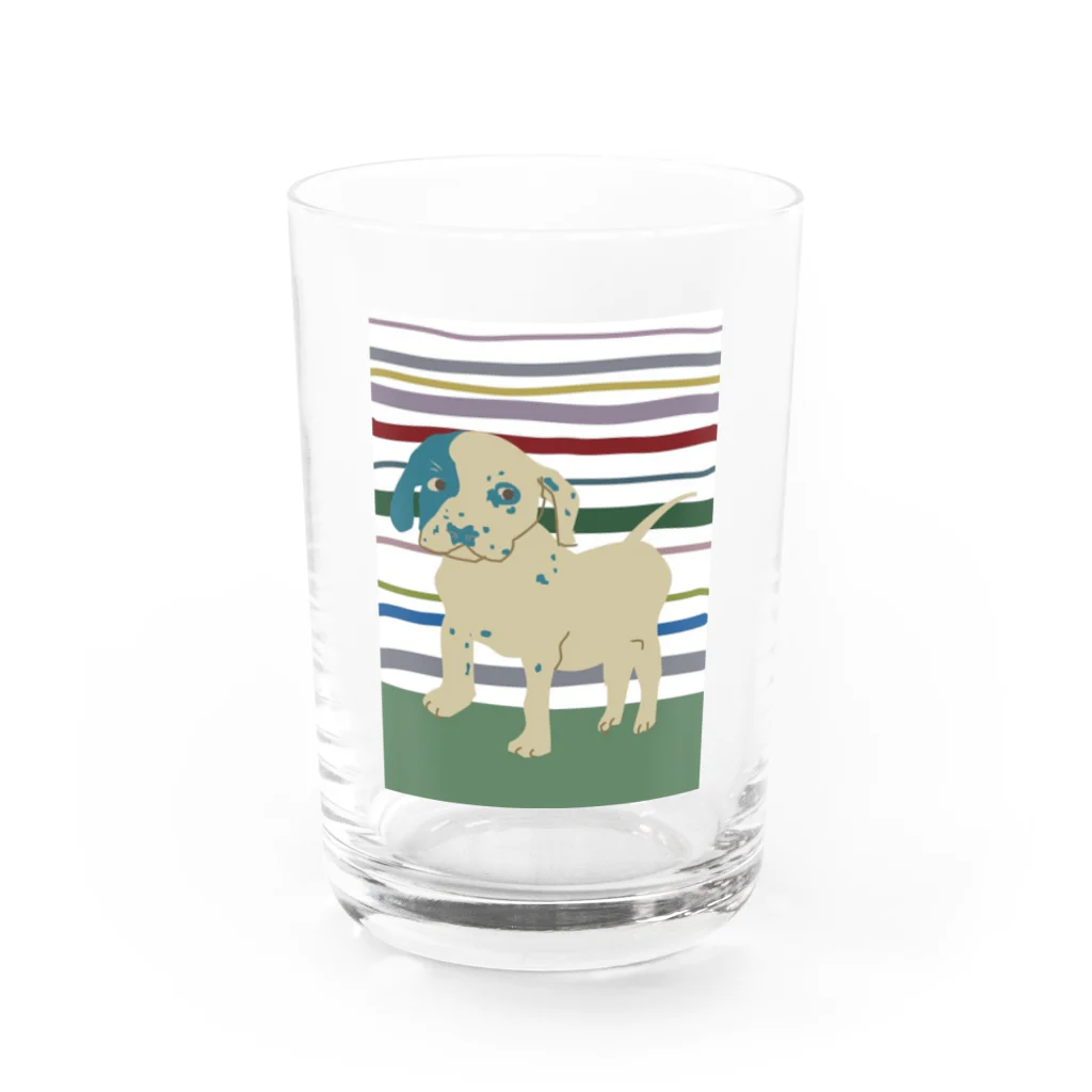 DOG DOG DOGのぶち犬 Water Glass :front