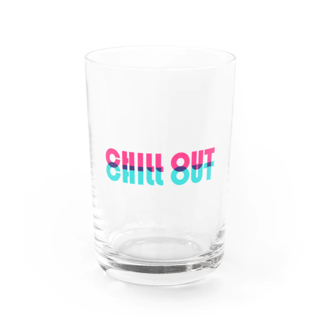 /logo.pngのchill out ピンクとブルー Water Glass :front