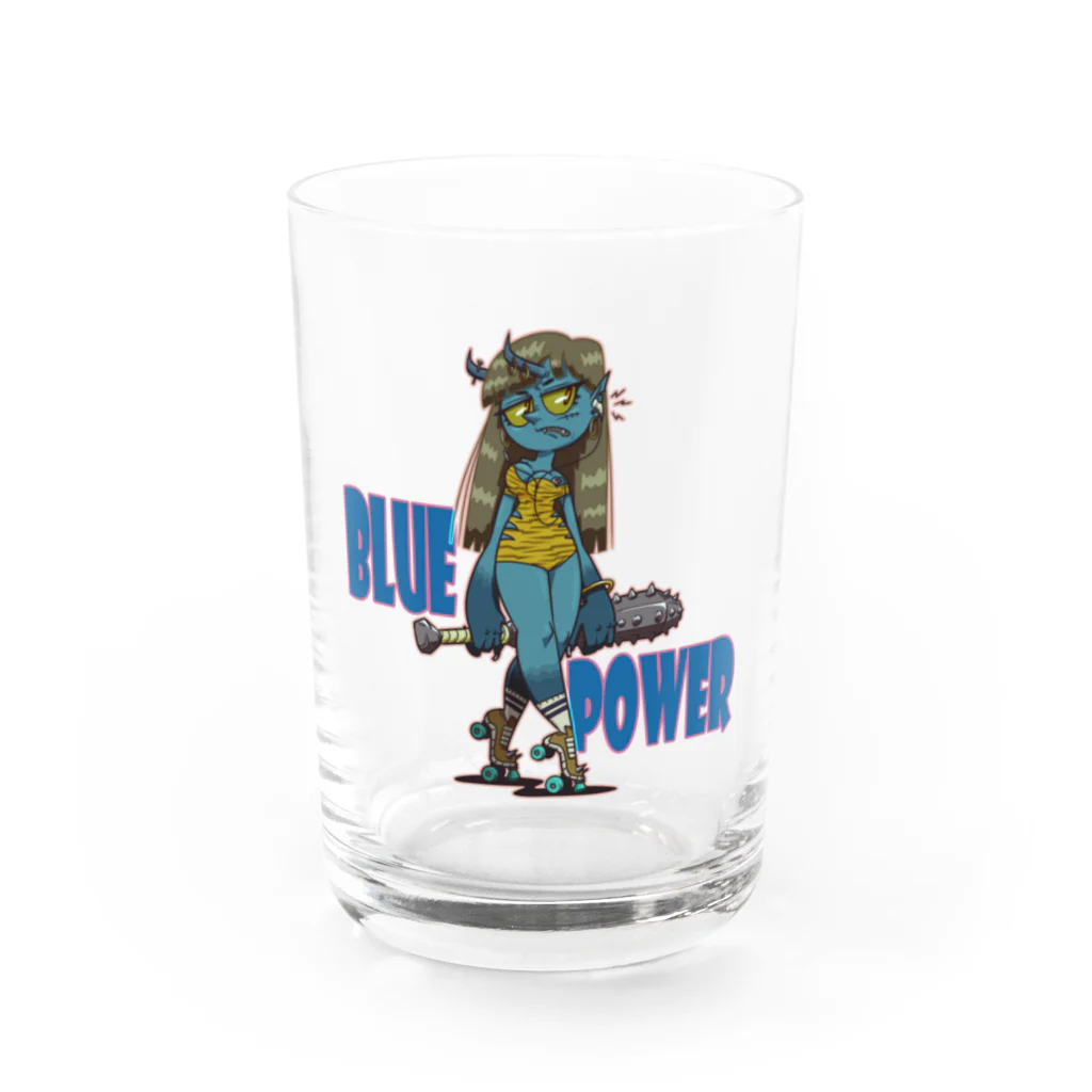 nidan-illustrationの“BLUE POWER” Water Glass :front