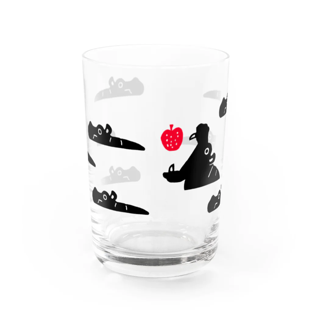 志村リョウのお店のリンゴをもらったカバ Water Glass :front