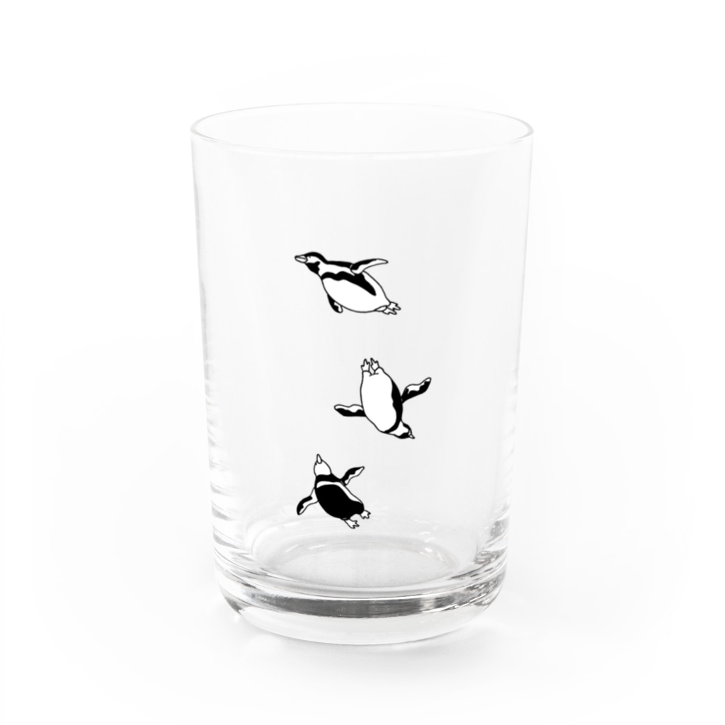 アツミの泳ぐペンギン Water Glass :front