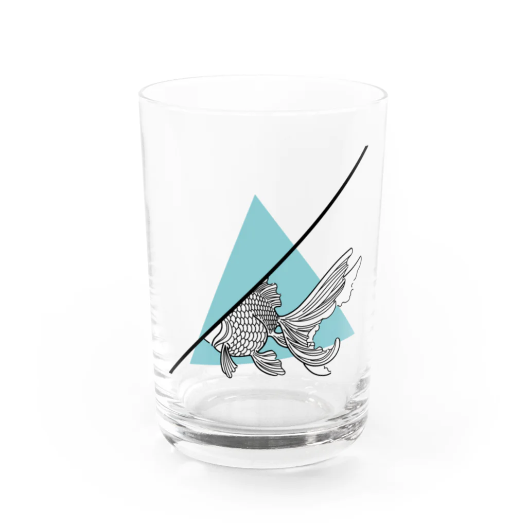 yamayamahanabanaのkingyo_bunno_ Water Glass :front