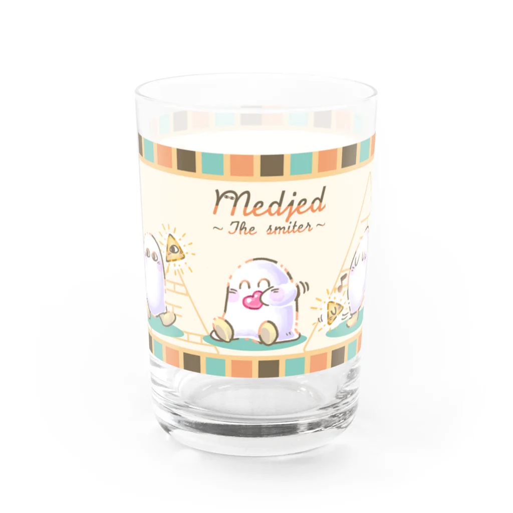 オムタマスタジオの メジェド Medjed ~The Smiter~ Water Glass :front