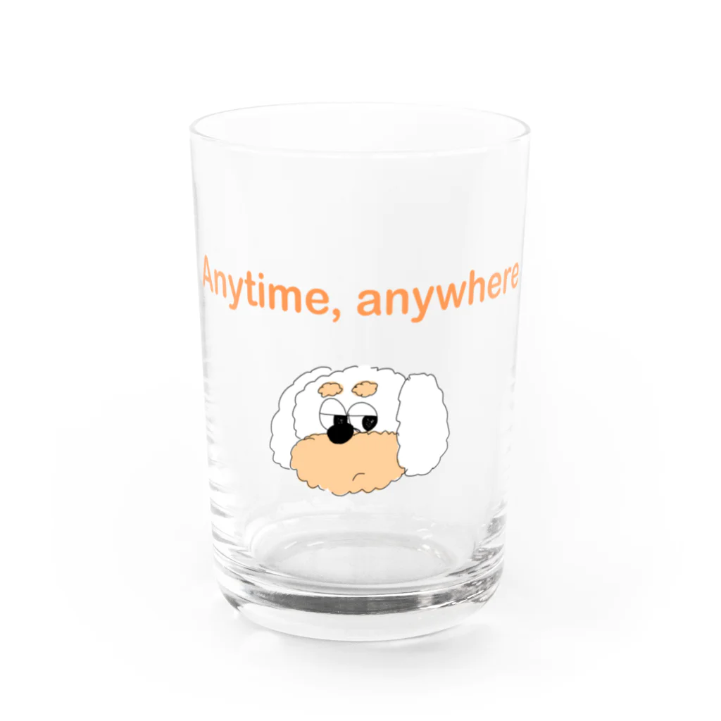 odenの生意気なイヌ　Cheeky dog Water Glass :front