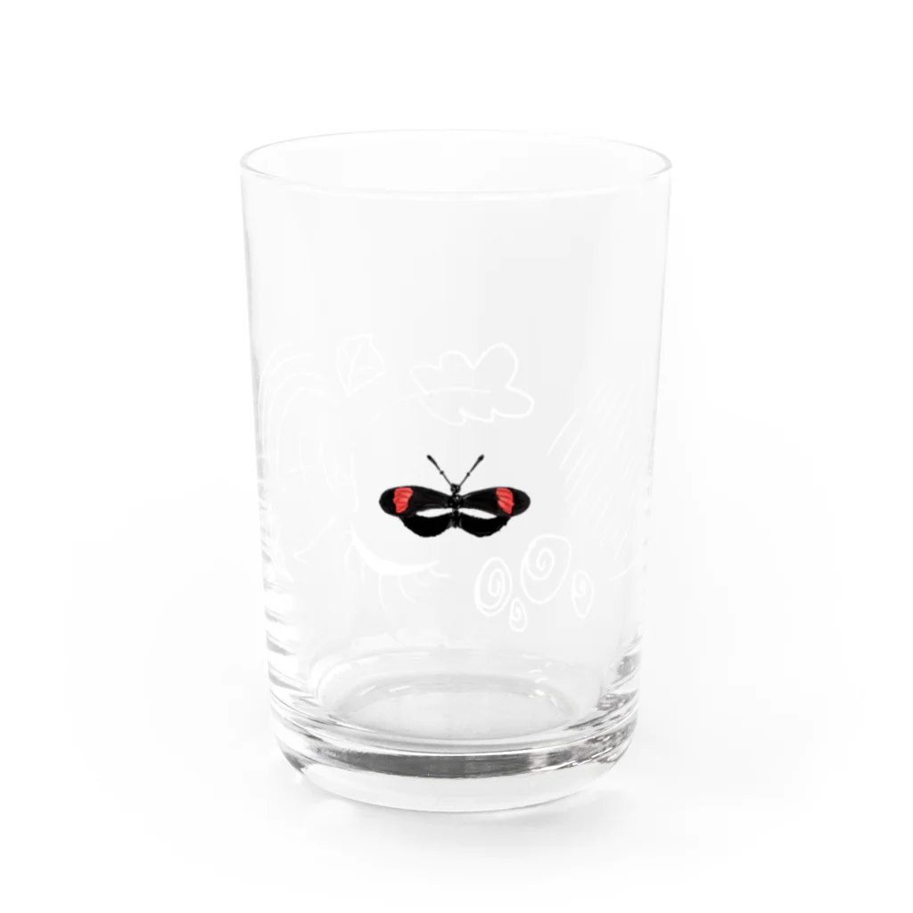 ヒカリアルクの小売店のちょうちょ orange Water Glass :front