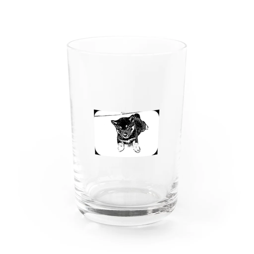 白メガネのクロのほくとくん Water Glass :front