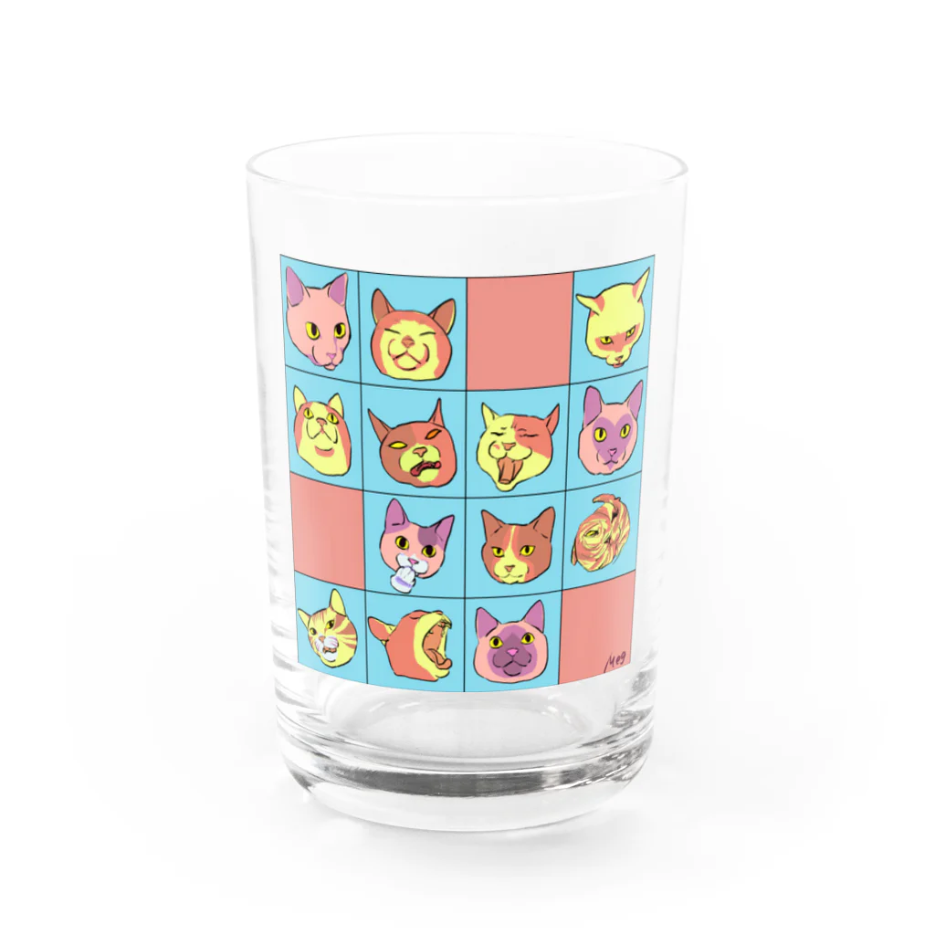 Megの猫陀羅化 Water Glass :front