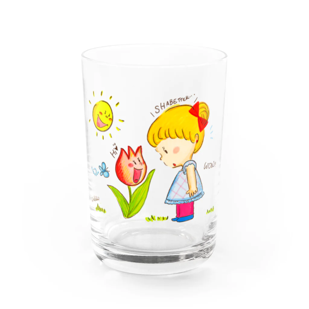 LittleAmi(リトルアミ)のチューリップさんがしゃべってる!? Water Glass :front