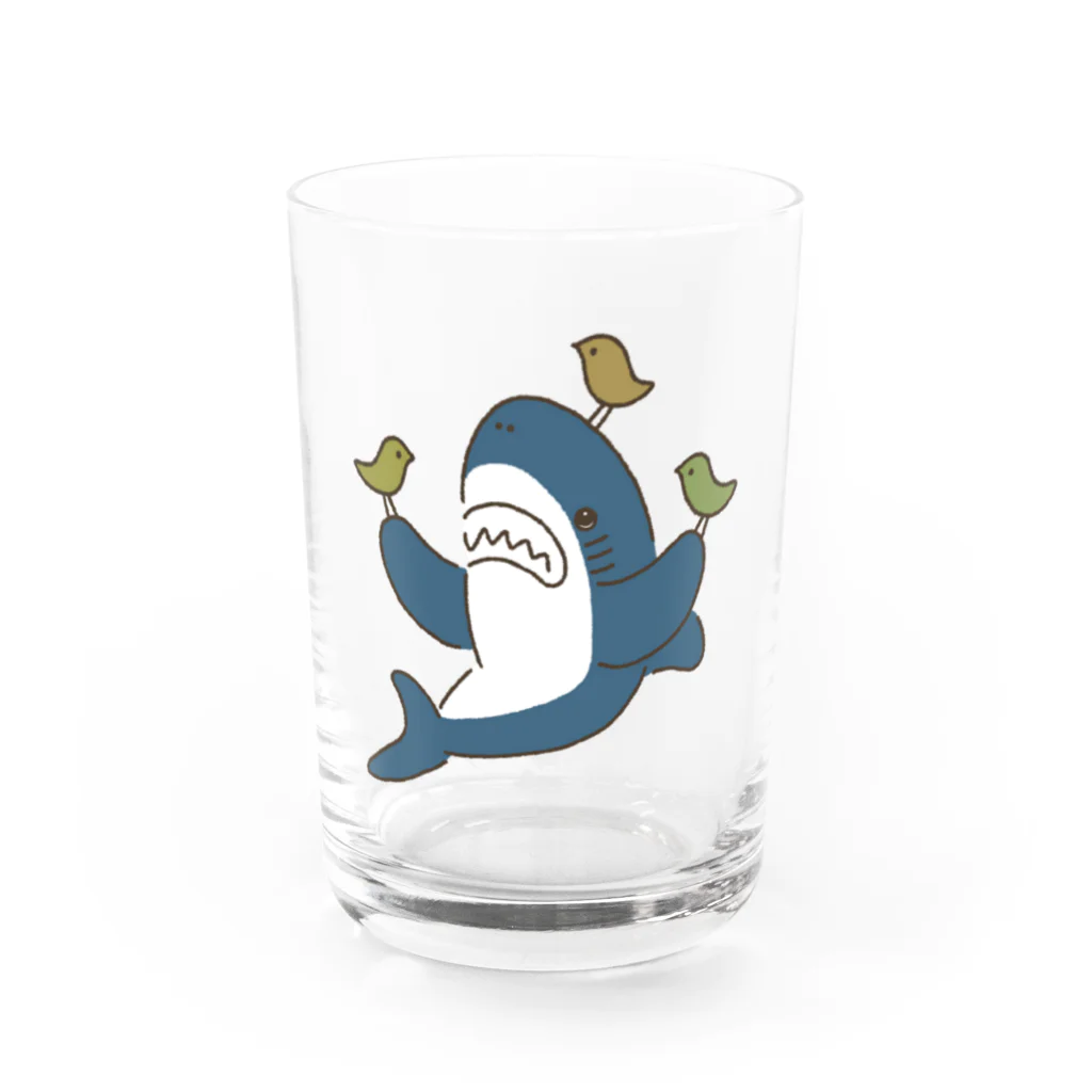 サメ わりとおもいのことりとサメ グラス前面