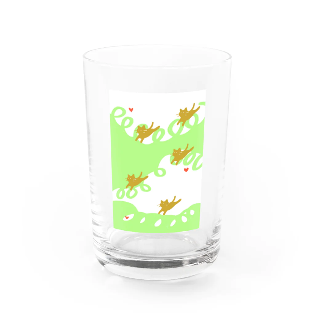 MINATOの目つきちょいワルキャッツ Water Glass :front