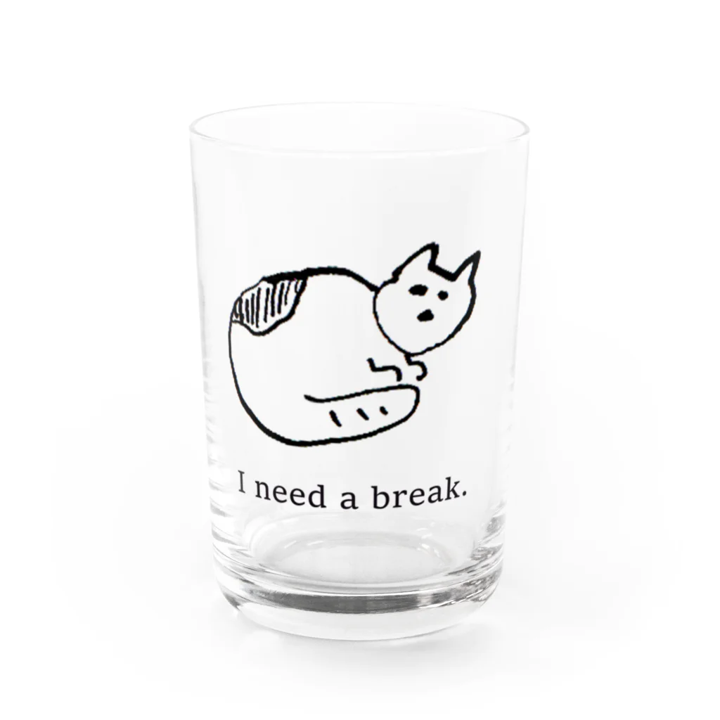 よこづな文庫のI need a break. Water Glass :front