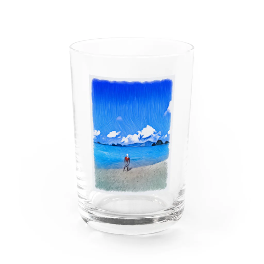 野鳥と犬の竃蔵屋(かまくらや)の沖縄県座間味島 Water Glass :front