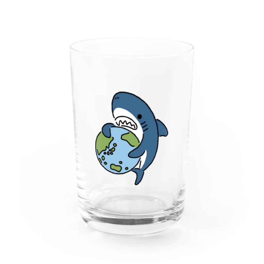 サメ わりとおもいの地球にやさしいサメ Water Glass :front