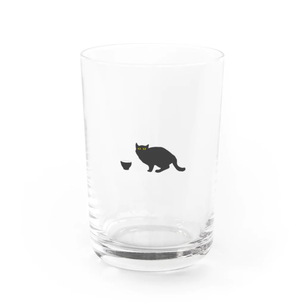MOMOSUZUMEの黒猫さん Water Glass :front
