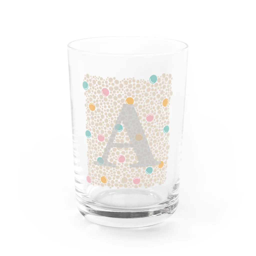 イロトリドリのイニシャルA Water Glass :front