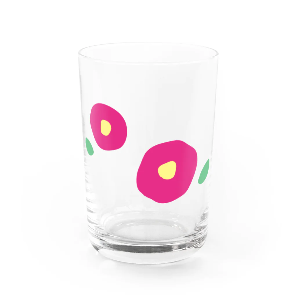 kozukuzukzの椿（濃ピンクふたつ） Water Glass :front