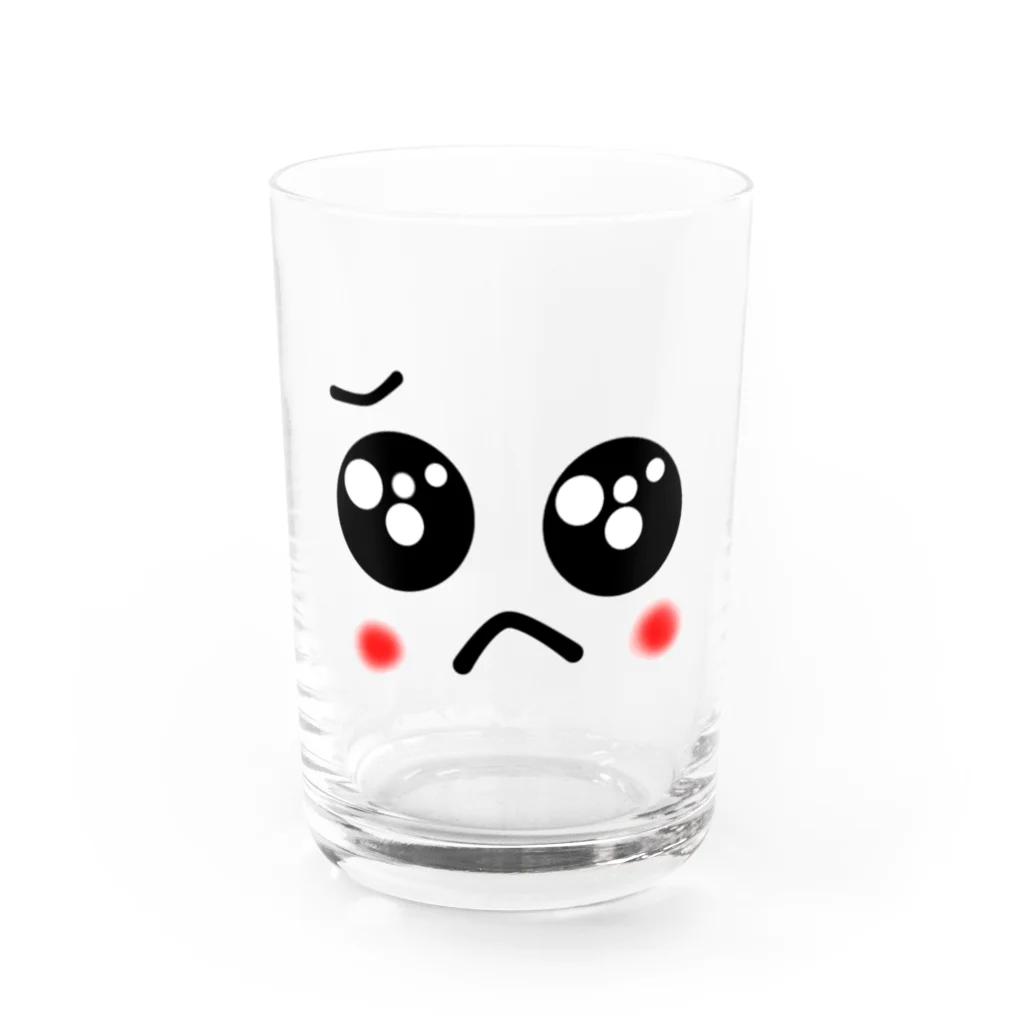 にじのははの困り顔ちゃん Water Glass :front