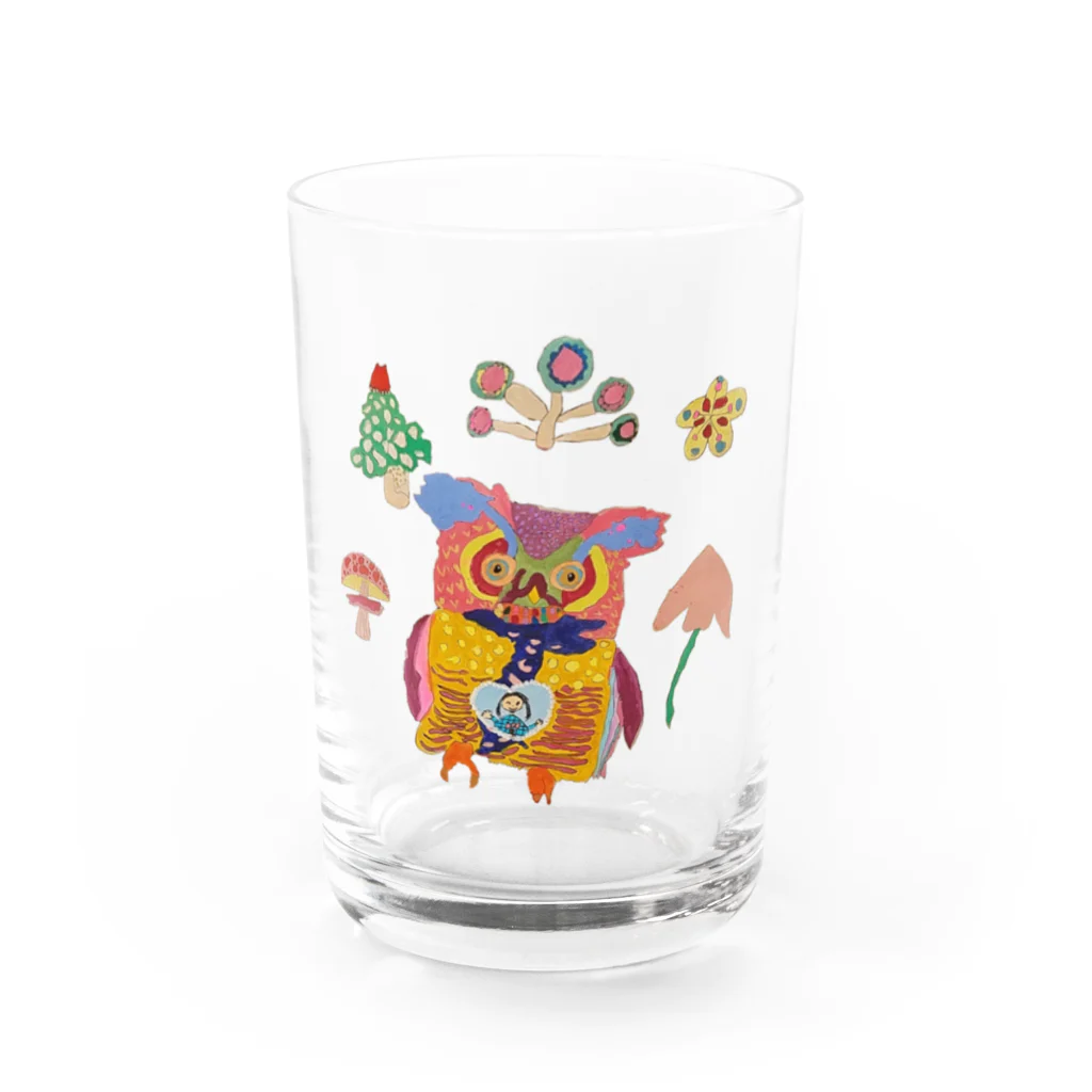 yuhmriaの未来の世界(アメリカワシミミズク) Water Glass :front