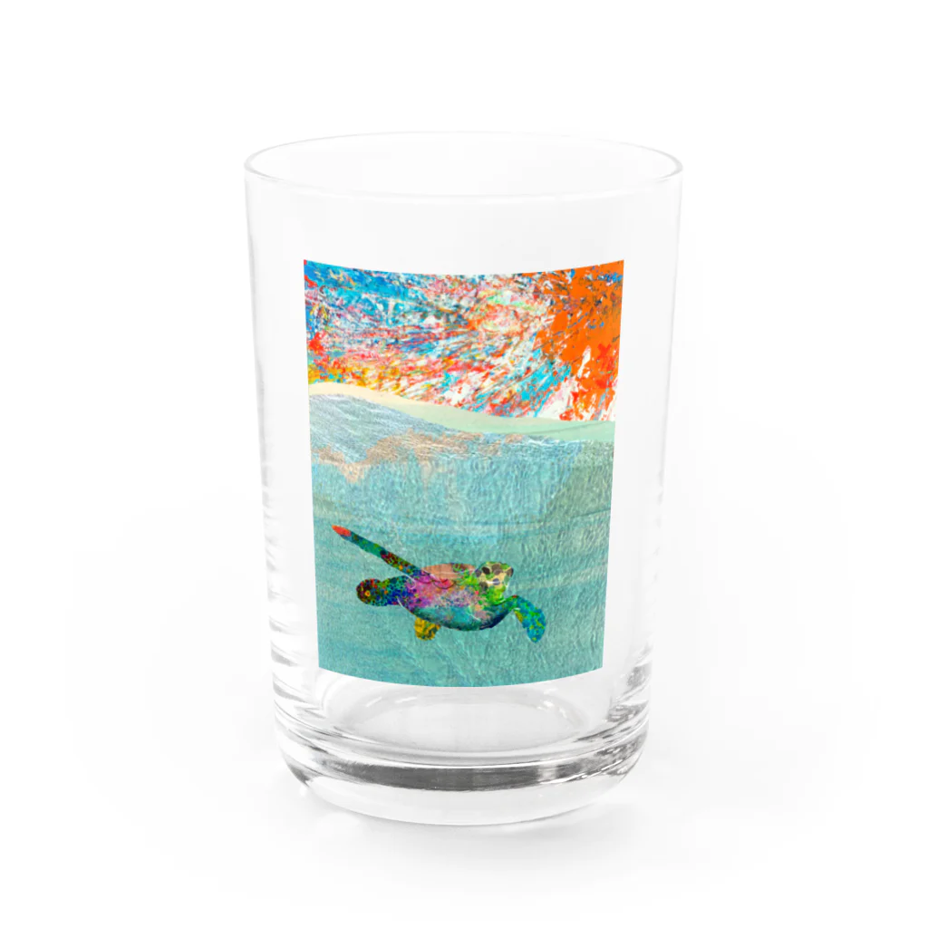 SUNRISE SOUNDのウミガメ Water Glass :front
