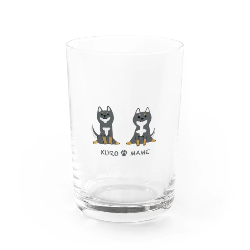 ともえのえ - 柴犬とか動物色々のうきうき黒柴クロマメちゃん Water Glass :front