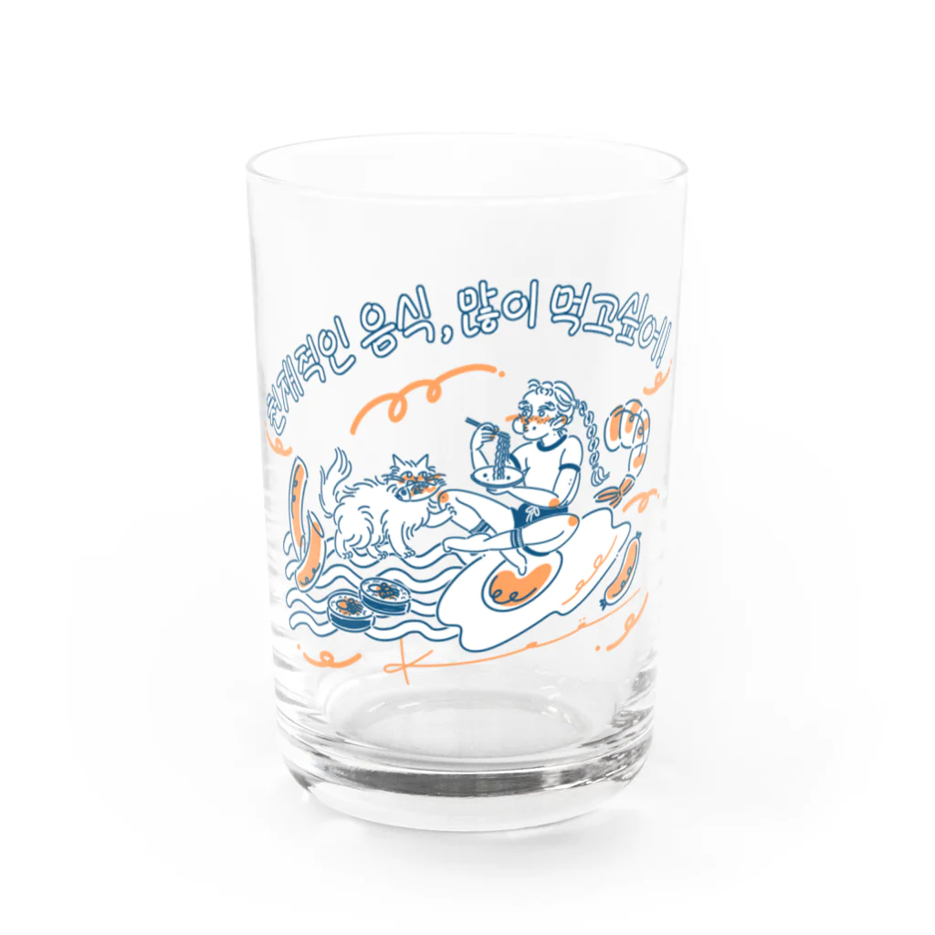 kameのたべたいガール Water Glass :front