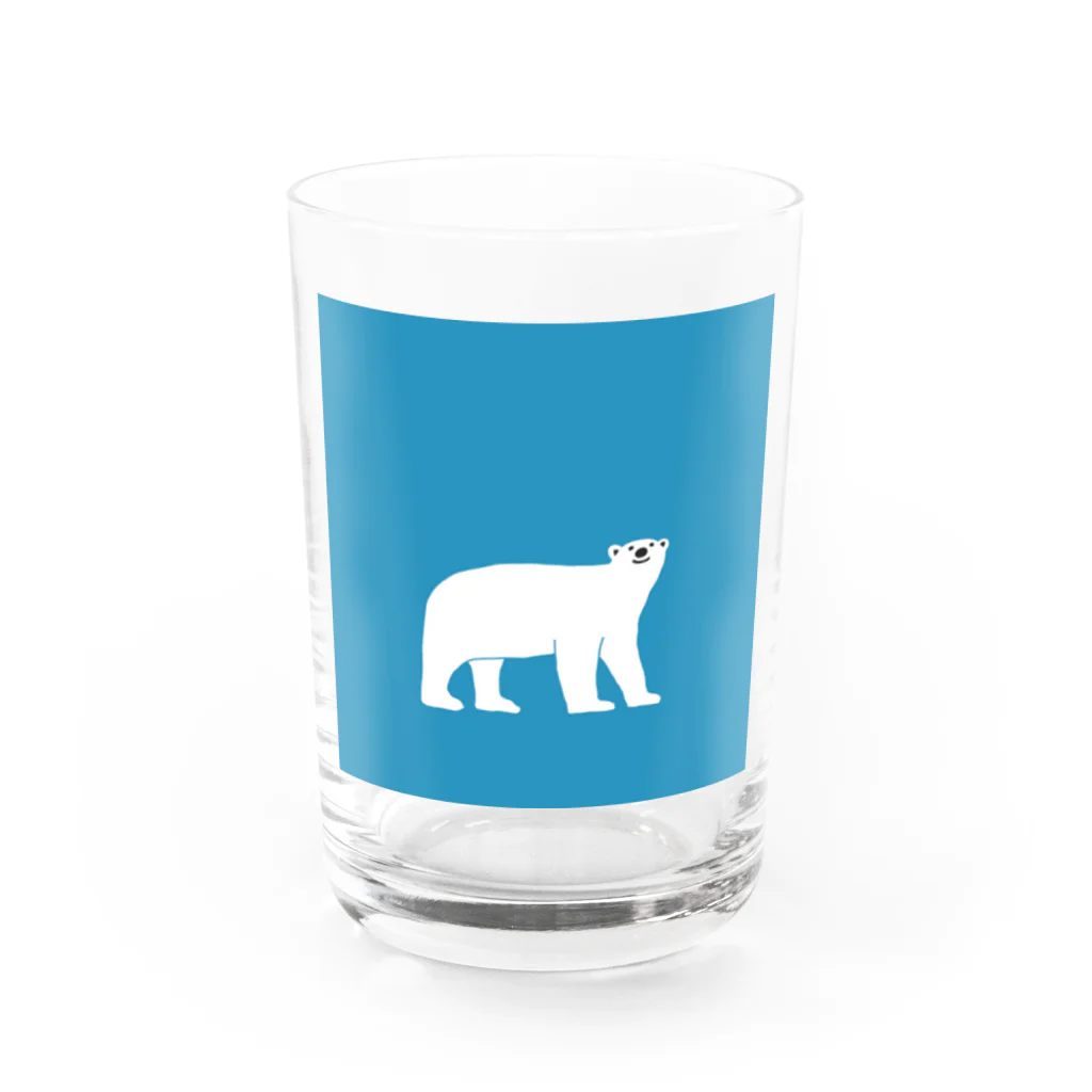 MOMOSUZUMEのシロクマくん　ブルー Water Glass :front