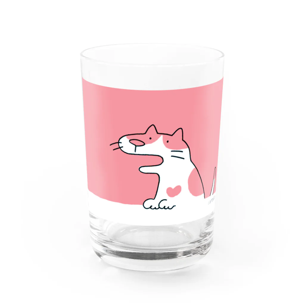 しろくまのかばん屋さん（SUZURI店）のぶちねこさん Water Glass :front