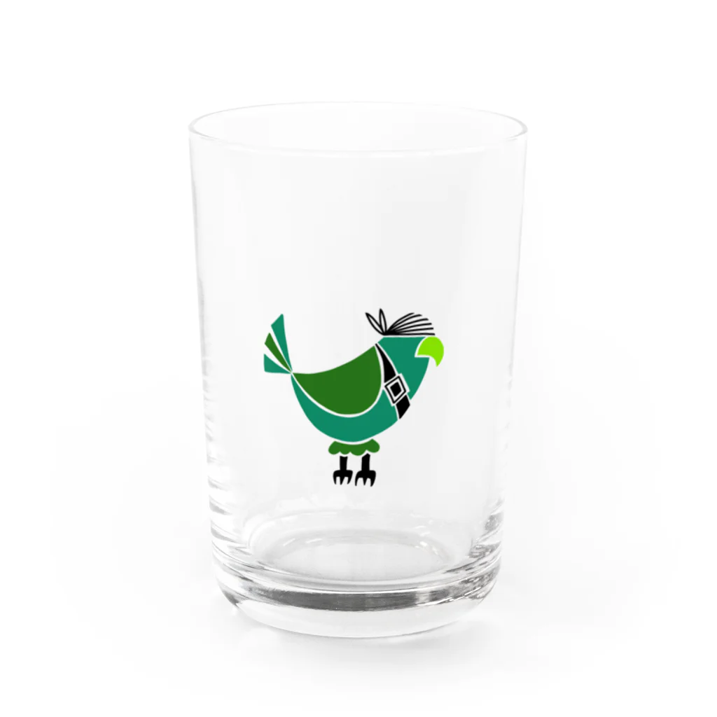 チノサーフアートのPeace pirates green  Water Glass :front