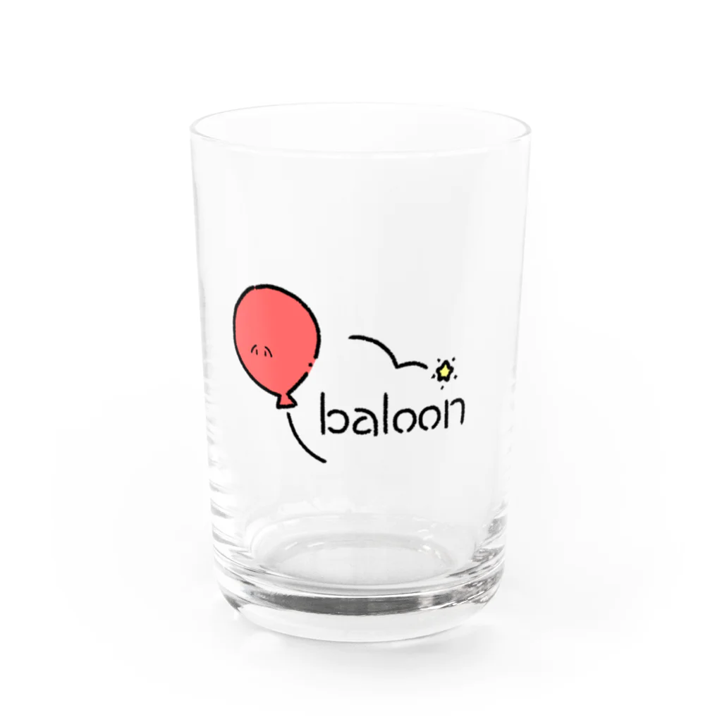 🐶🐥Yu.pao!(たもっちゃん)🐹🐘のred baloon Water Glass :front