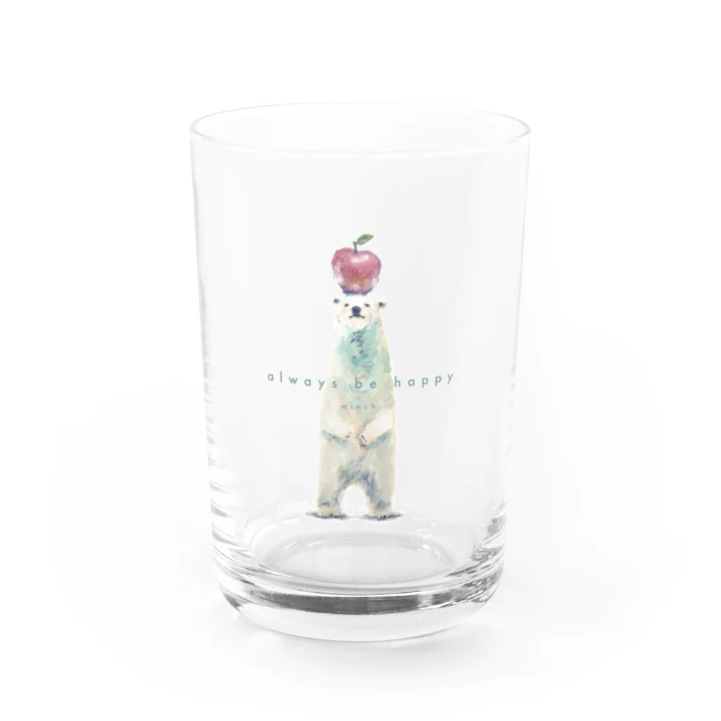 minchのしろくまりんご Water Glass :front