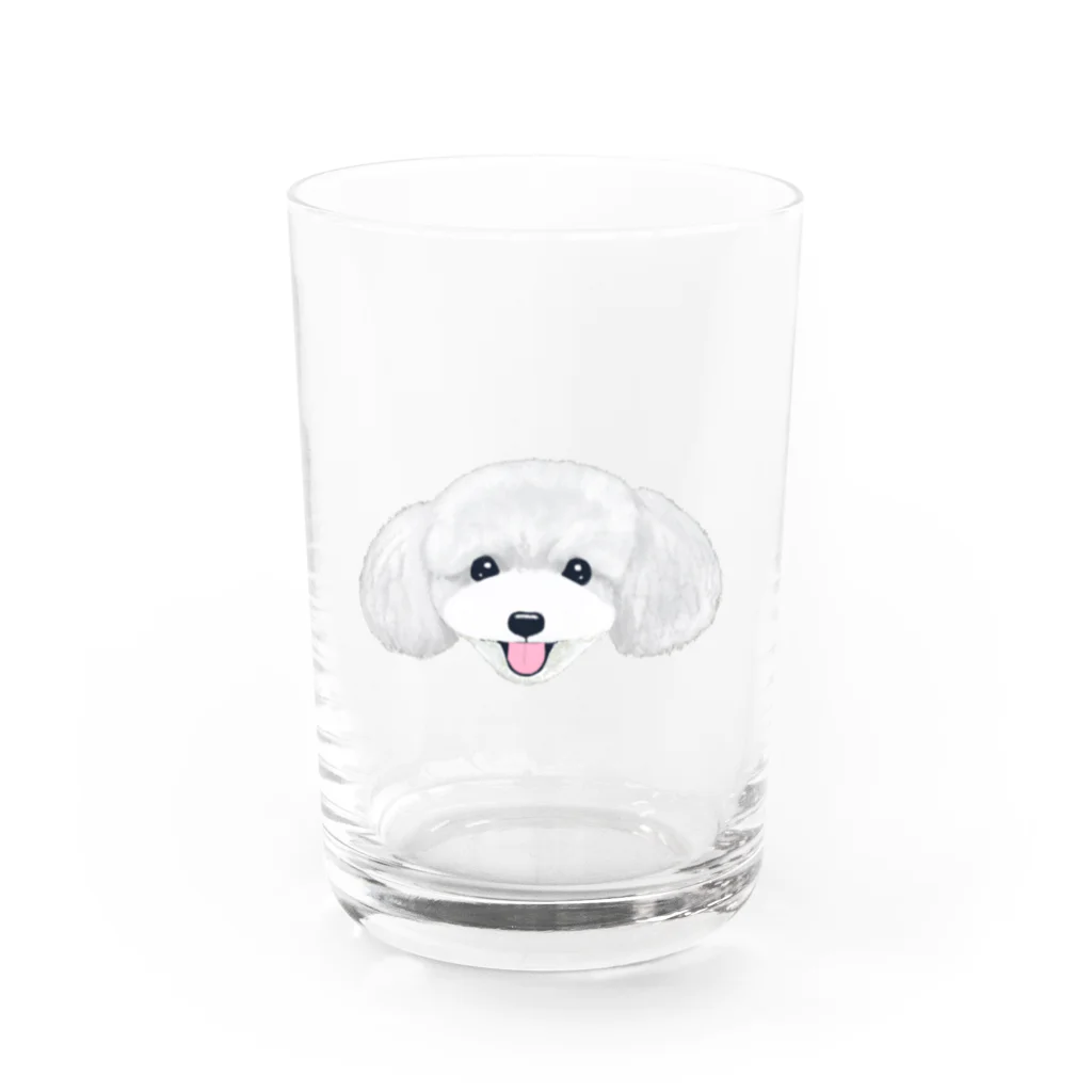 遥ん/犬顔絵　の「保護犬カフェ支援」グッズ プードル Water Glass :front