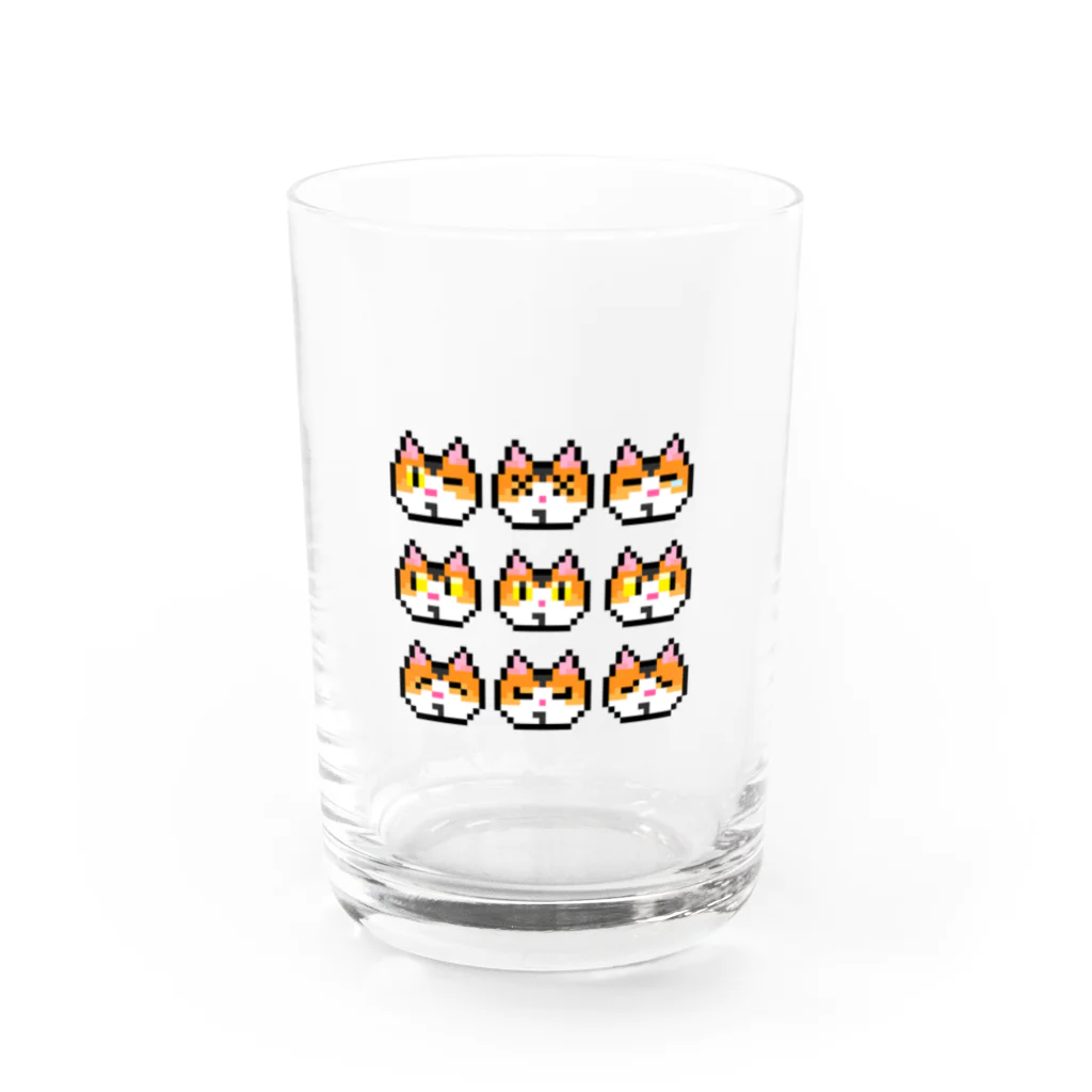 まだらねこのみせのまだらねこ百面相 Water Glass :front