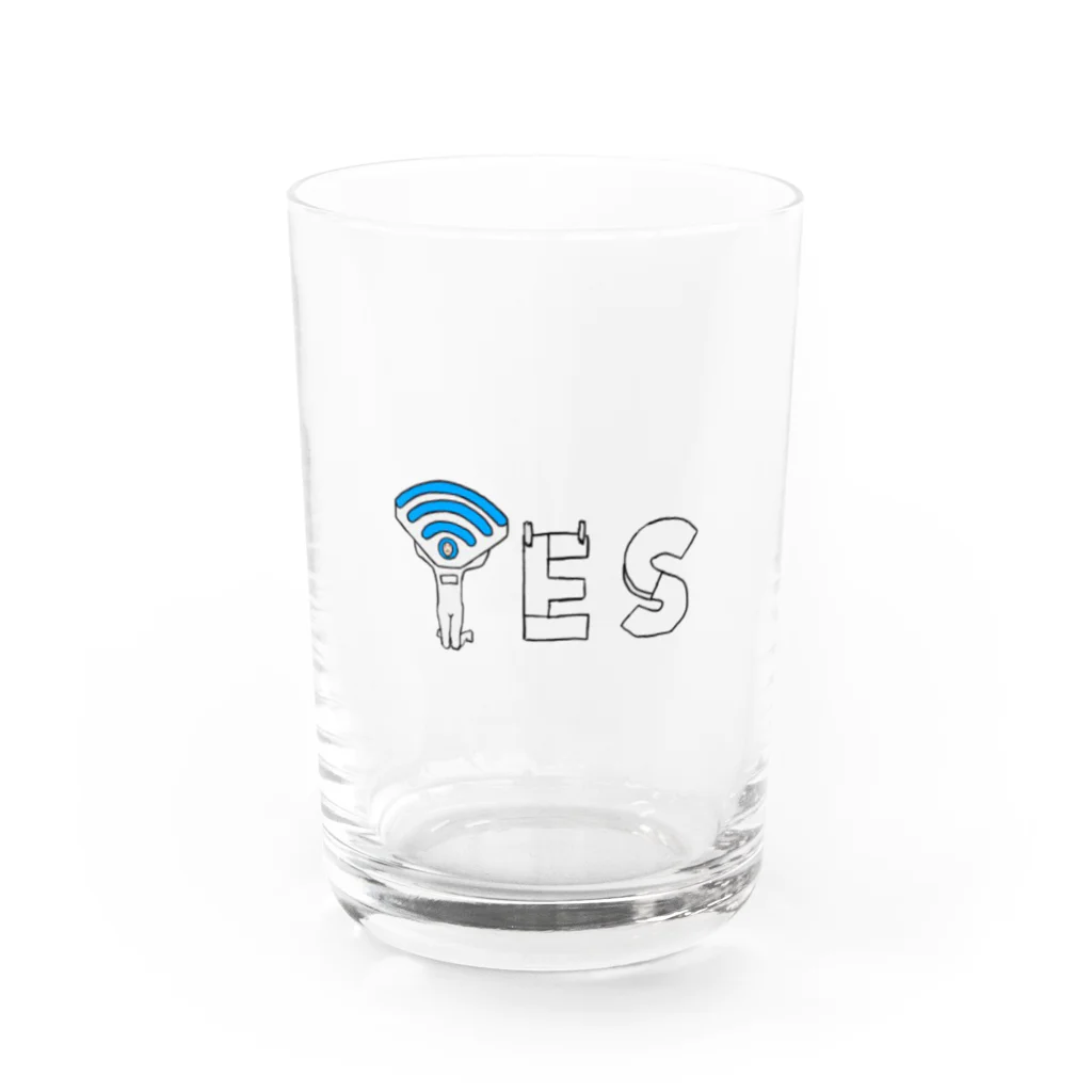 Joinus shop 〜アートデザイン〜の『YES!!!Wi-Fiくん』ポップグラス Water Glass :front