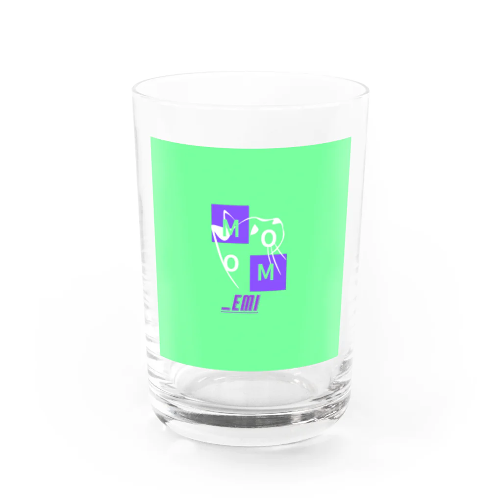 momo_emiのmomo_emi ロゴグッズ Water Glass :front