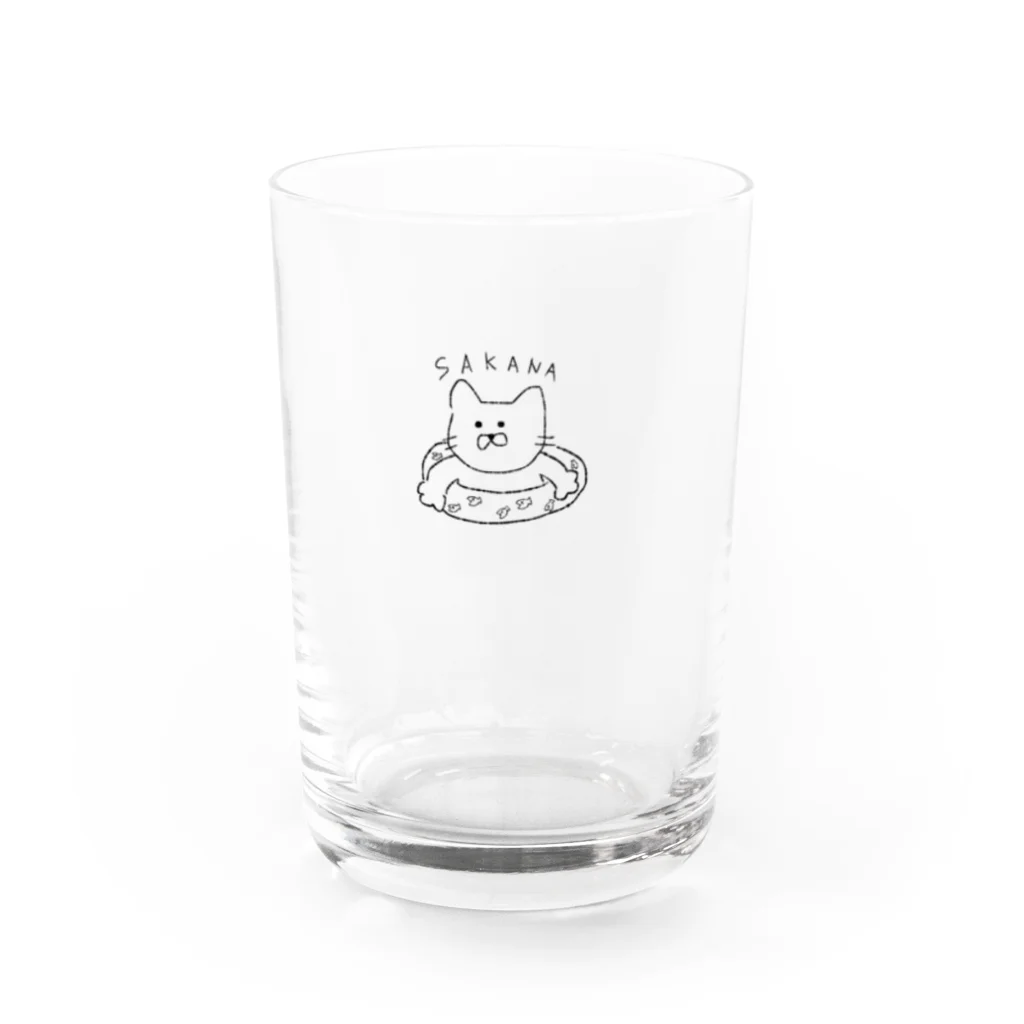 ねこさかなうさぎ。のぷかぷかねこ。 Water Glass :front