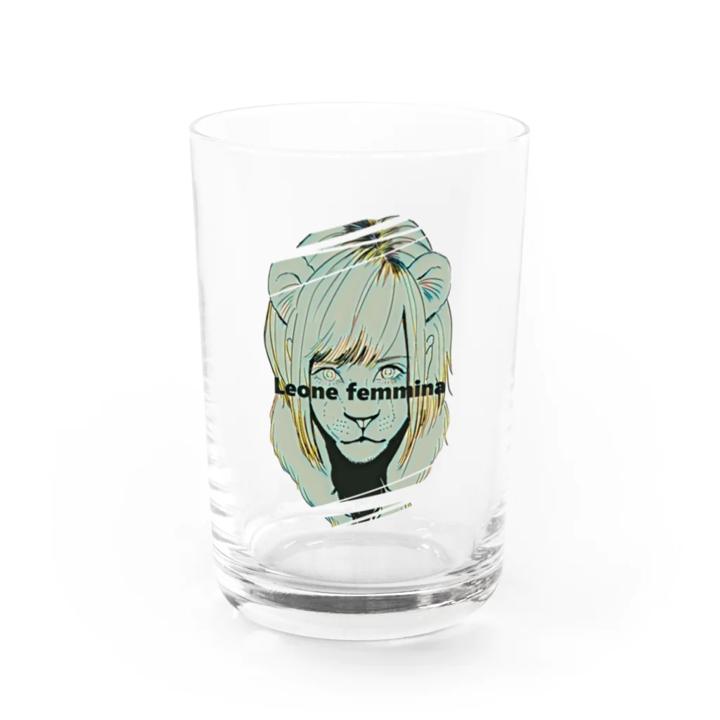 【みるかグッズ②】（SUZURI店）の【Leone femmina】 Water Glass :front