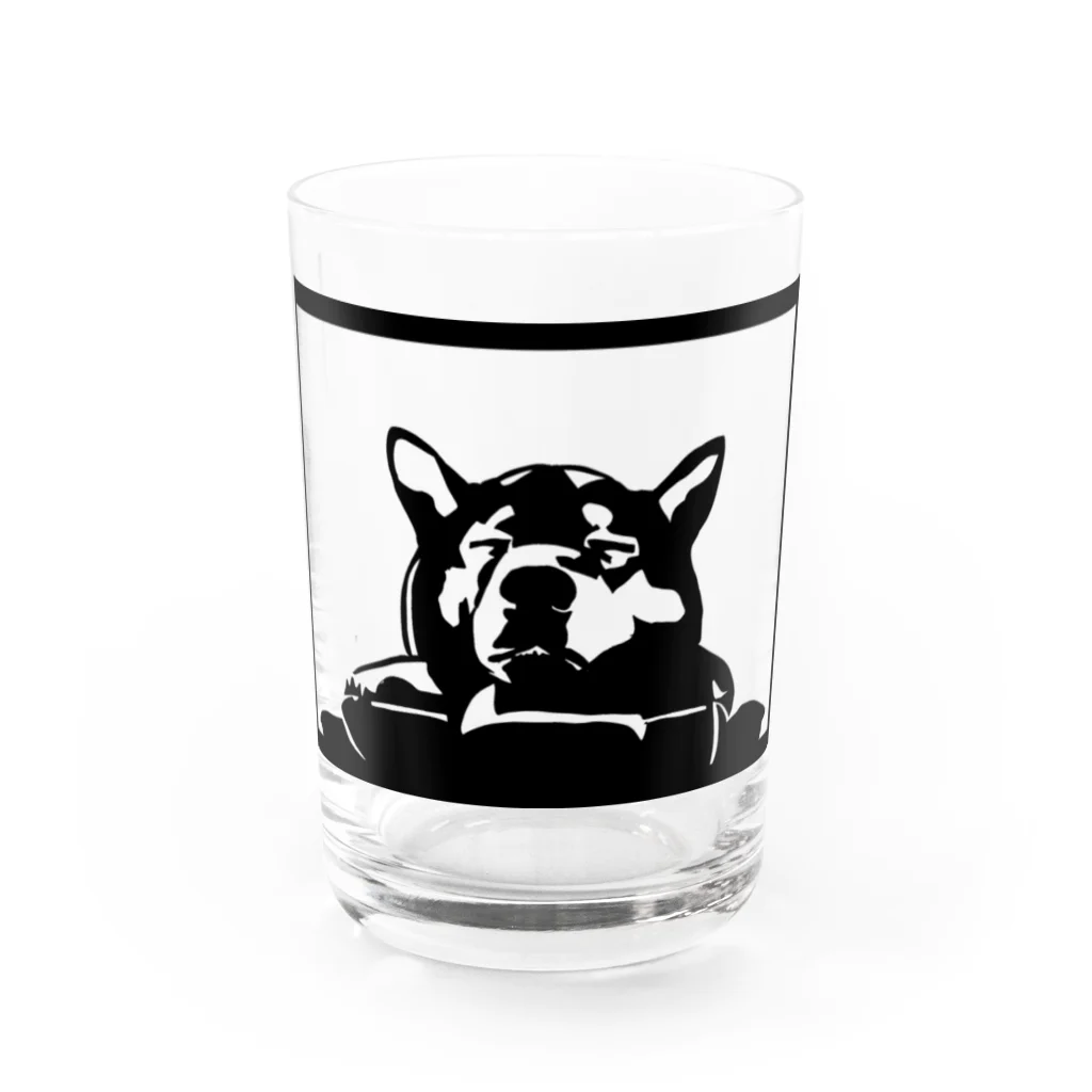 高橋わたがしの切り絵・犬 Water Glass :front