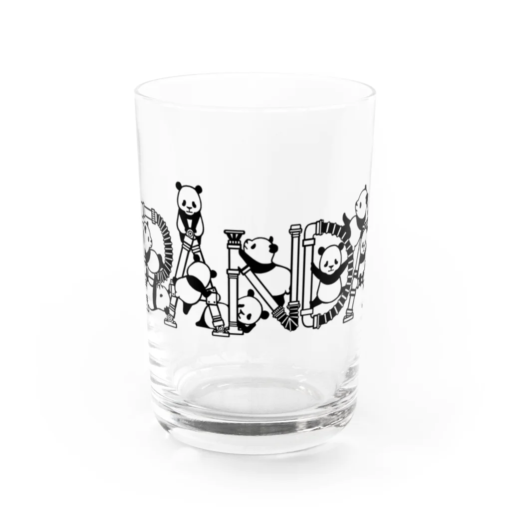 白黒迷彩の配管パンダ Water Glass :front