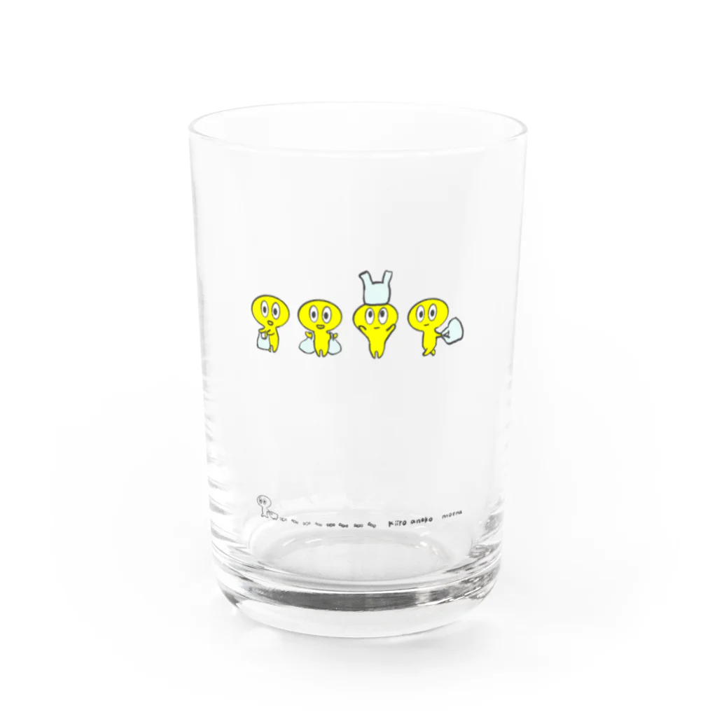 きいろいあのことなかまたちのきいろいあのこ　かいものいくよ Water Glass :front