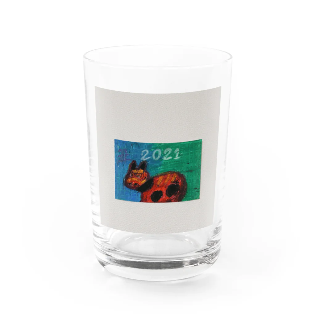 そのだ　めろのクレヨンde赤べこ Water Glass :front