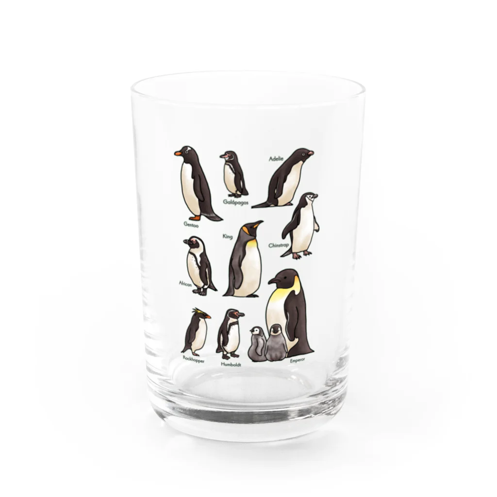 huroshikiのペンギンだらけ Water Glass :front