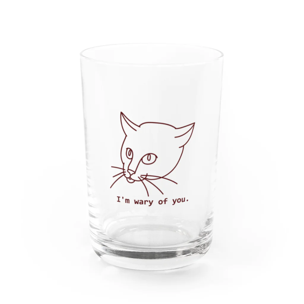 CHOTTOPOINTの警戒中の猫 Water Glass :front