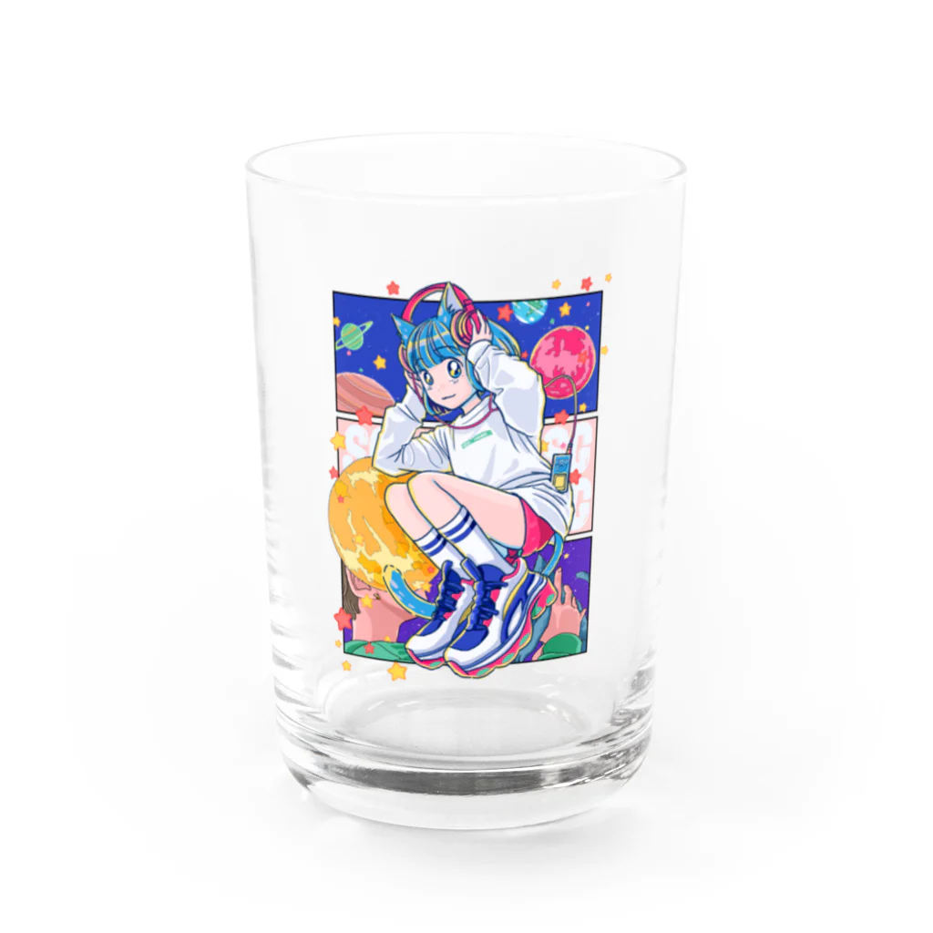 こばやし少女の無重力猫 Water Glass :front